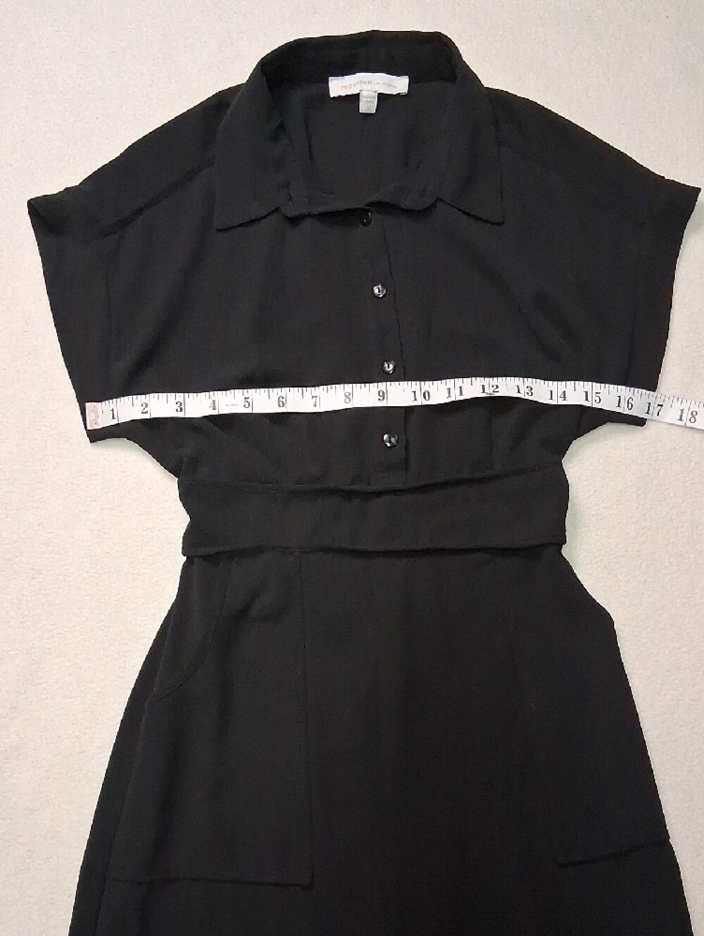 Monteau Black Shirtwaist Midi Dress - Picture 4 of 9